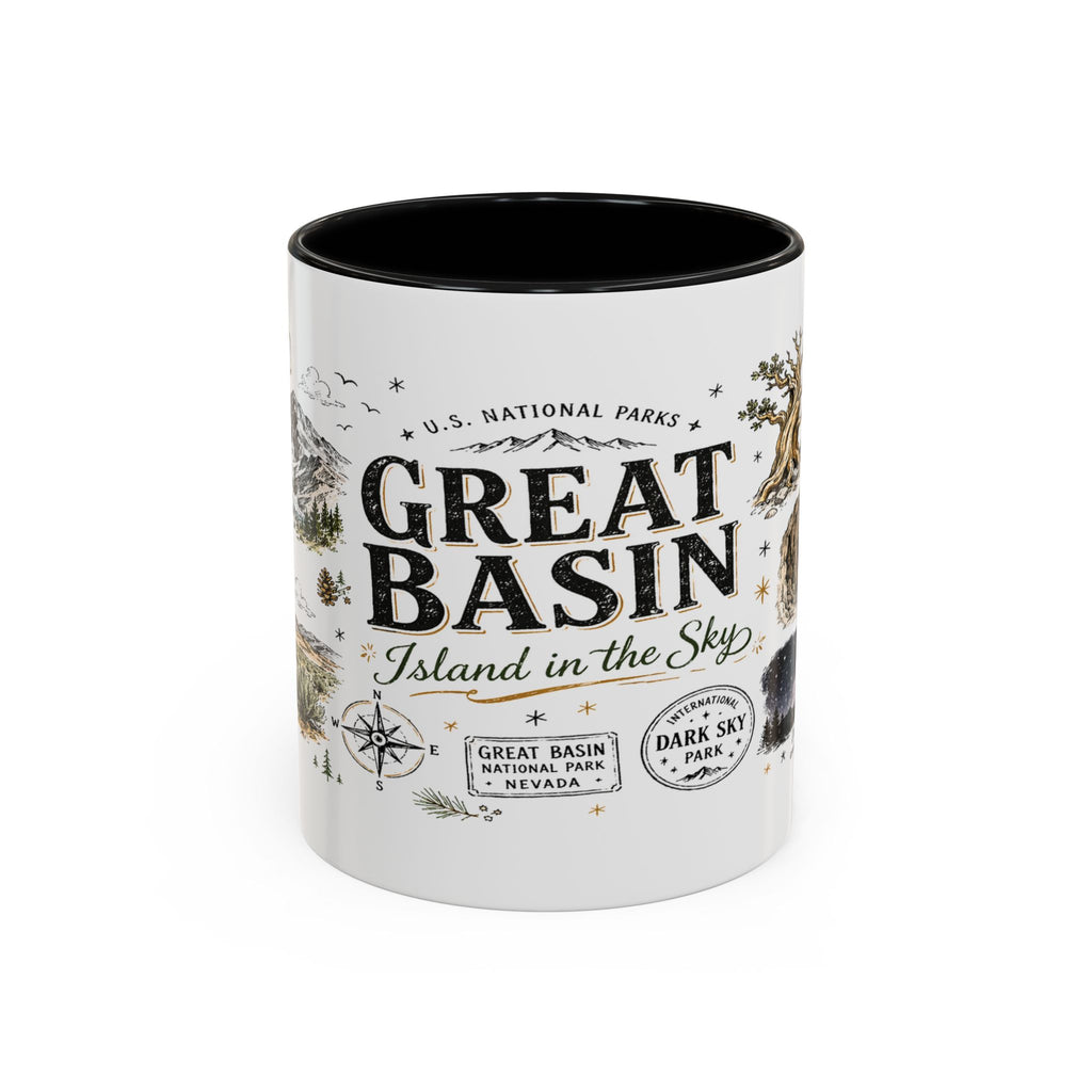 Great Basin National Park Coffee Mug | Nevada Desert Stargazing Hiking Gift | Accent Color Ceramic 11oz 15oz