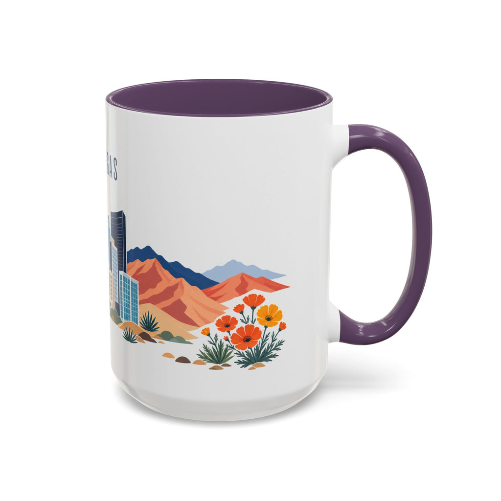 Las Vegas Coffee Mug | United States Travel Souvenir | Porcelain Decal City Gift | 11oz 15oz Accent Mug