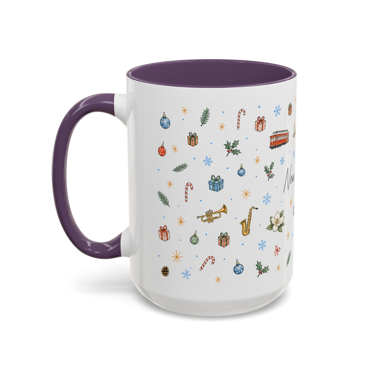 New Orleans Christmas Mug | Watercolor City Souvenir, Travel Gift (11oz/15oz)