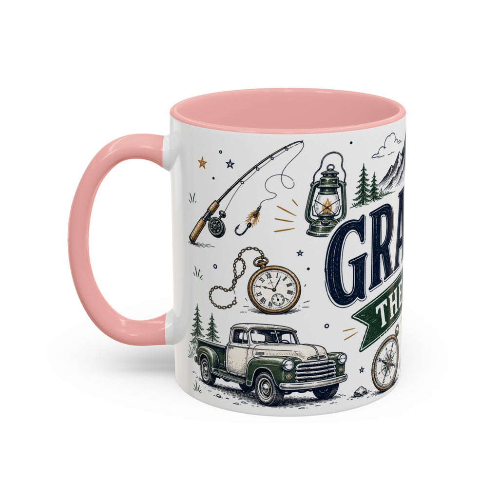 Grandpa The Legend Coffee Mug | Gift From Grandkids | Accent Color Ceramic 11oz 15oz