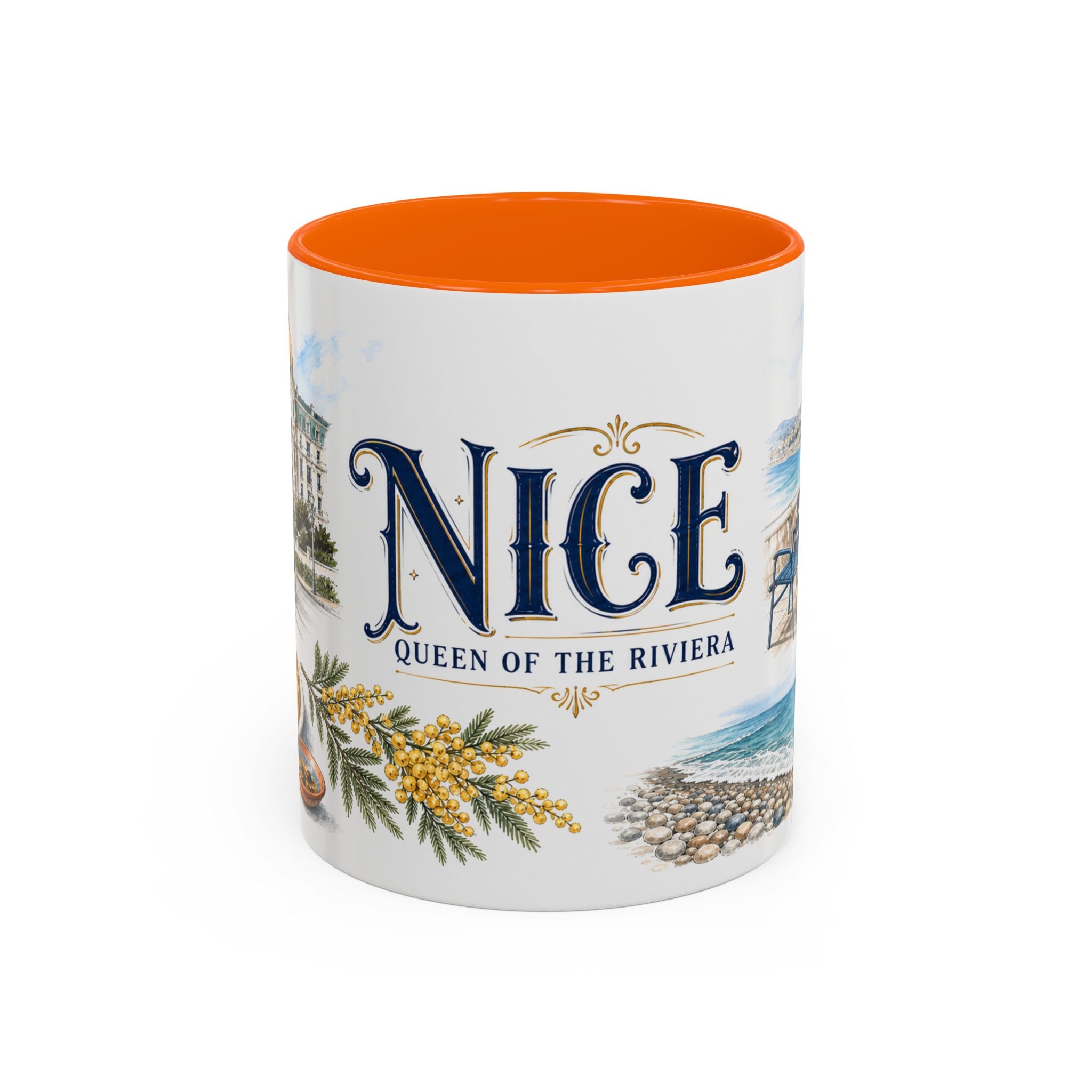 Nice Coffee Mug | France Travel Souvenir | Vintage Illustrated City Gift | 11 oz 15 oz Accent Mug