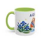 Aquarius Zodiac Coffee Mug | Water Bearer Design | Astrology Birthday Gift | 11 oz 15 oz Ceramic Accent Mug