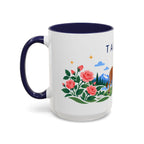 Taurus Zodiac Coffee Mug | Bull and Rose Design | Astrology Birthday Gift | 11 oz 15 oz Ceramic Accent Mug