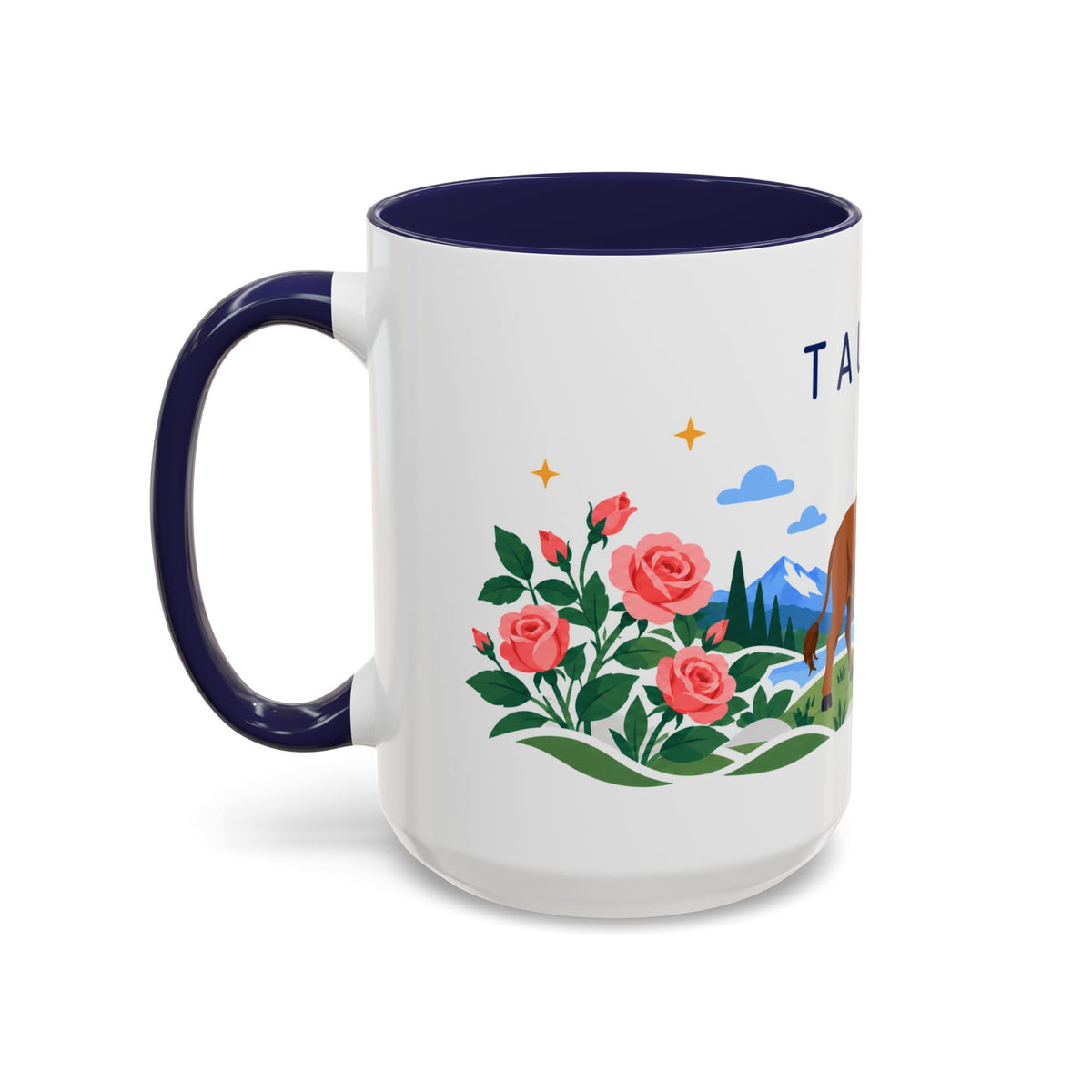 Taurus Zodiac Coffee Mug | Bull and Rose Design | Astrology Birthday Gift | 11 oz 15 oz Ceramic Accent Mug