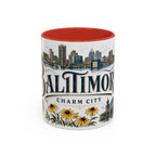 Baltimore Coffee Mug | United States Travel Souvenir | Vintage Illustrated City Gift | 11 oz 15 oz Accent Mug