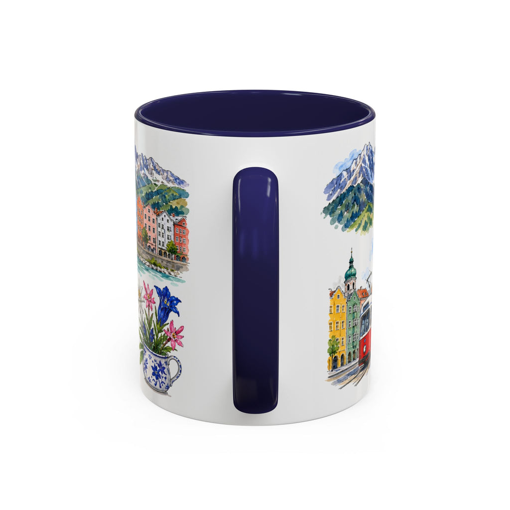 Innsbruck Illustrated Travel Mug | City Souvenir Accent Coffee Mug | 11oz 15oz Ceramic Cup
