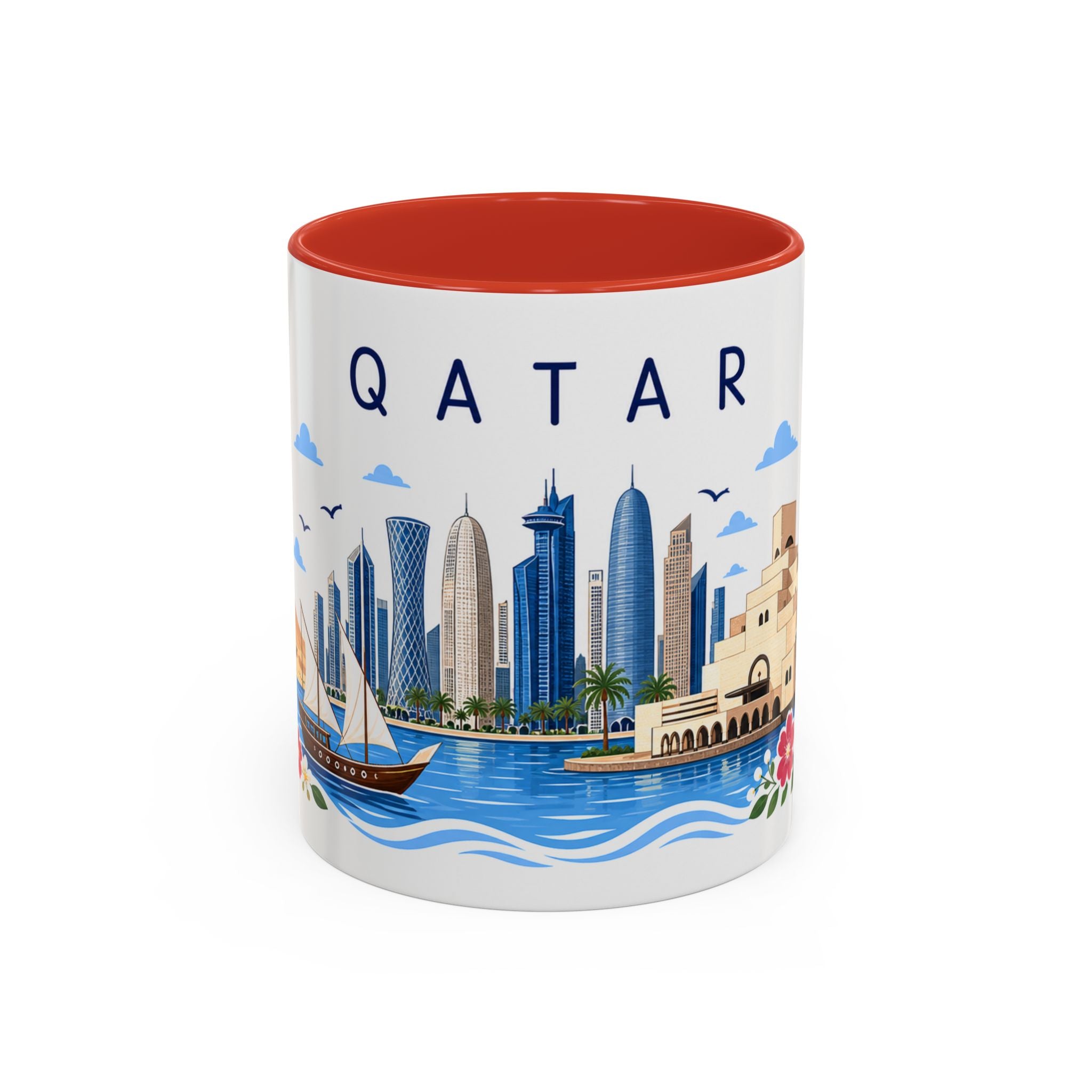 Qatar Coffee Mug | Travel Souvenir Accent Mug | Place Gift Ceramic Cup 11oz 15oz