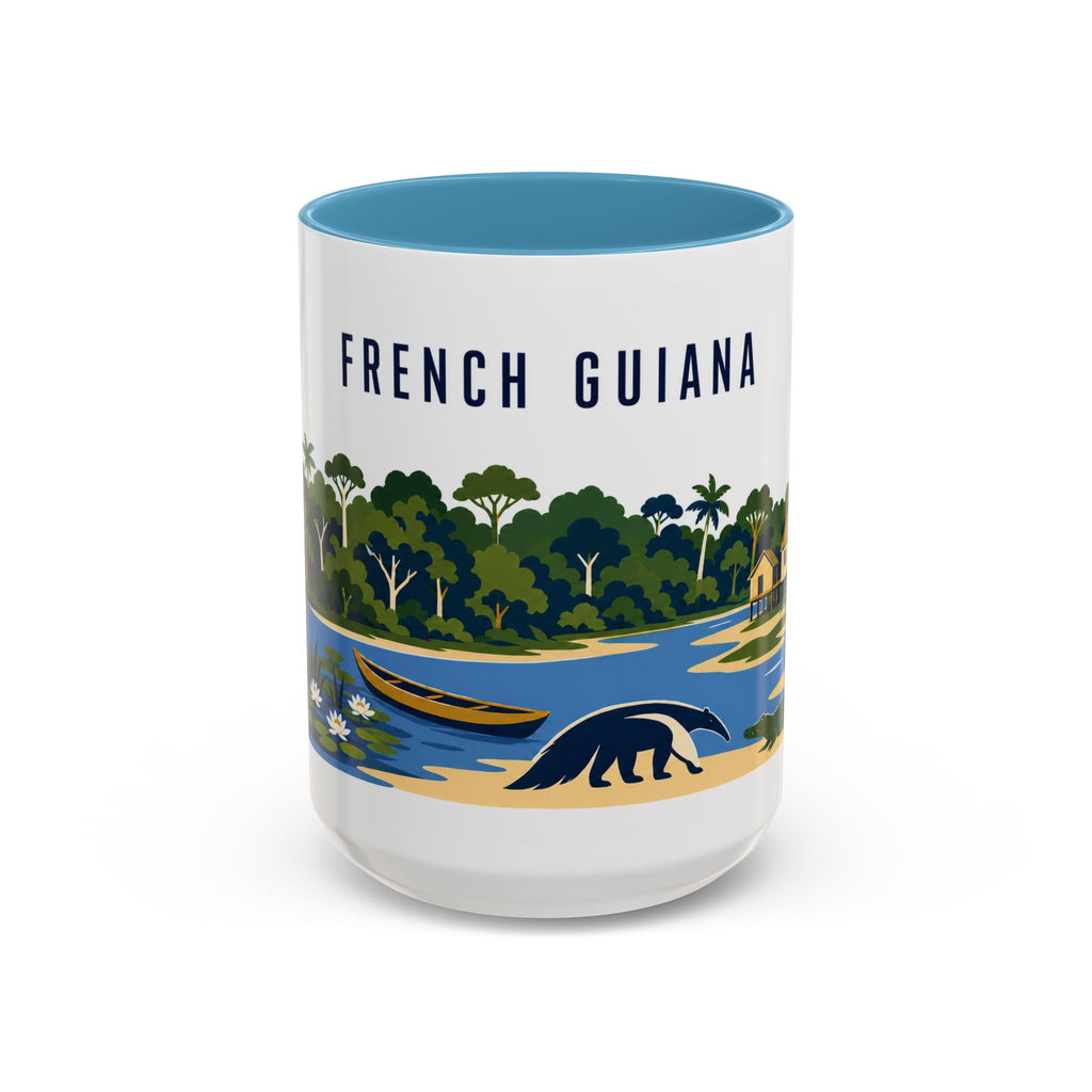 French Guiana Coffee Mug | Travel Souvenir Accent Mug | Country Gift Ceramic Cup 11oz 15oz