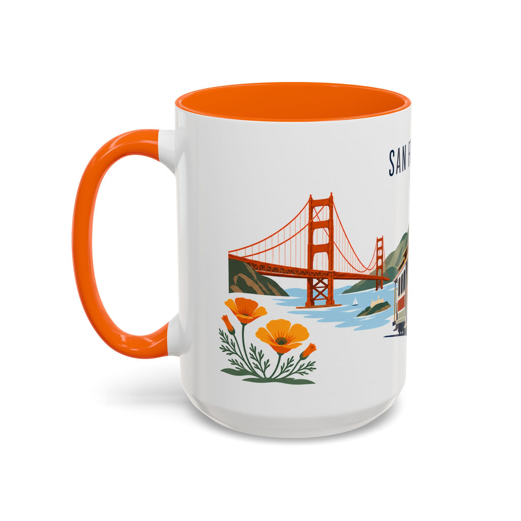 San Francisco Coffee Mug | United States Travel Souvenir | Porcelain Decal City Gift | 11oz 15oz Accent Mug