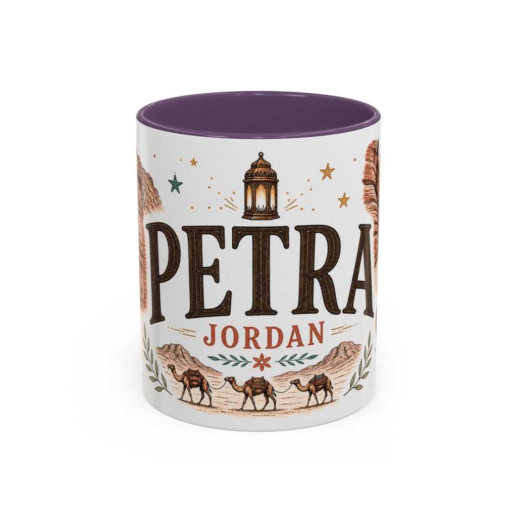 Petra Coffee Mug | Travel Destination Souvenir Gift | Accent Color Ceramic 11oz 15oz