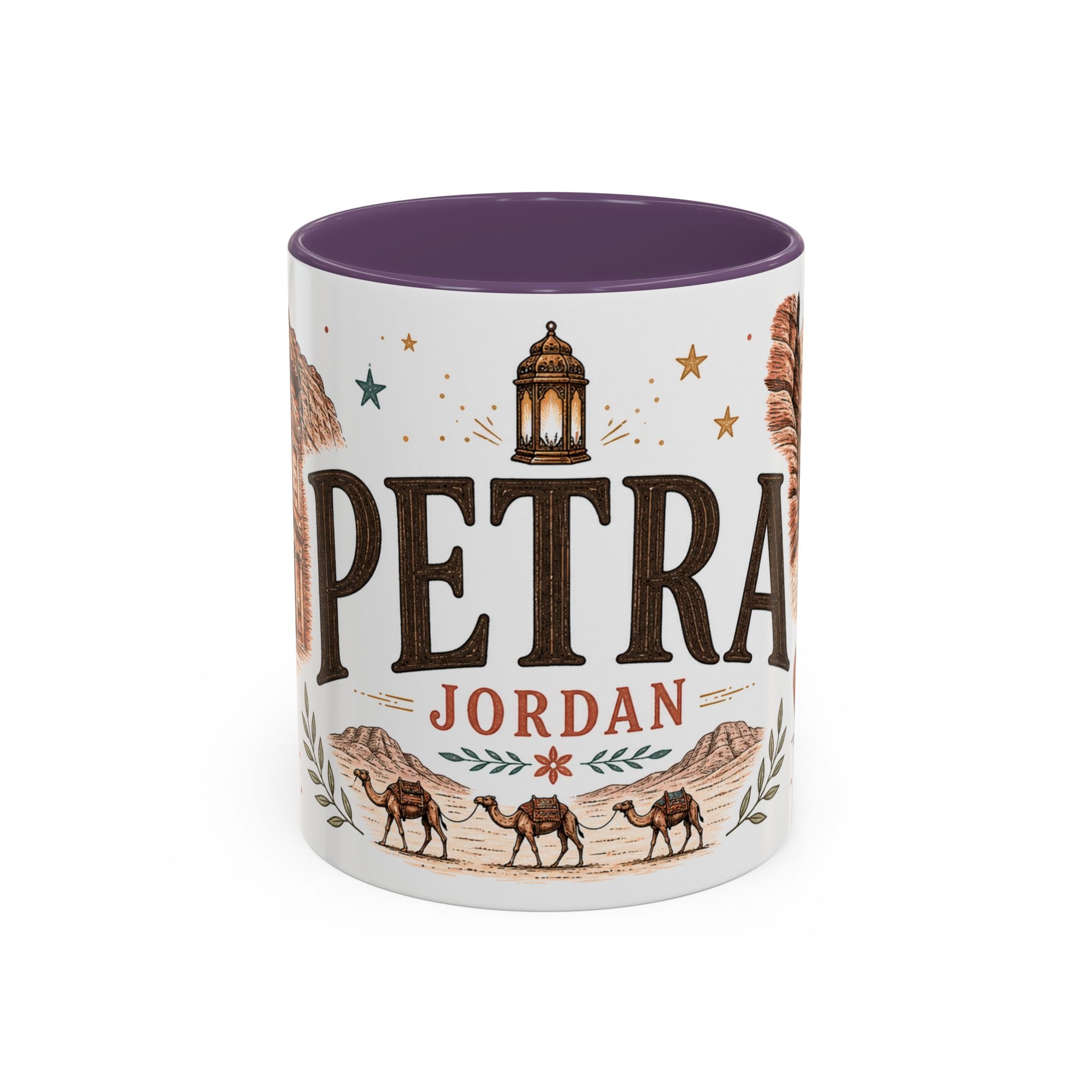Petra Coffee Mug | Travel Destination Souvenir Gift | Accent Color Ceramic 11oz 15oz
