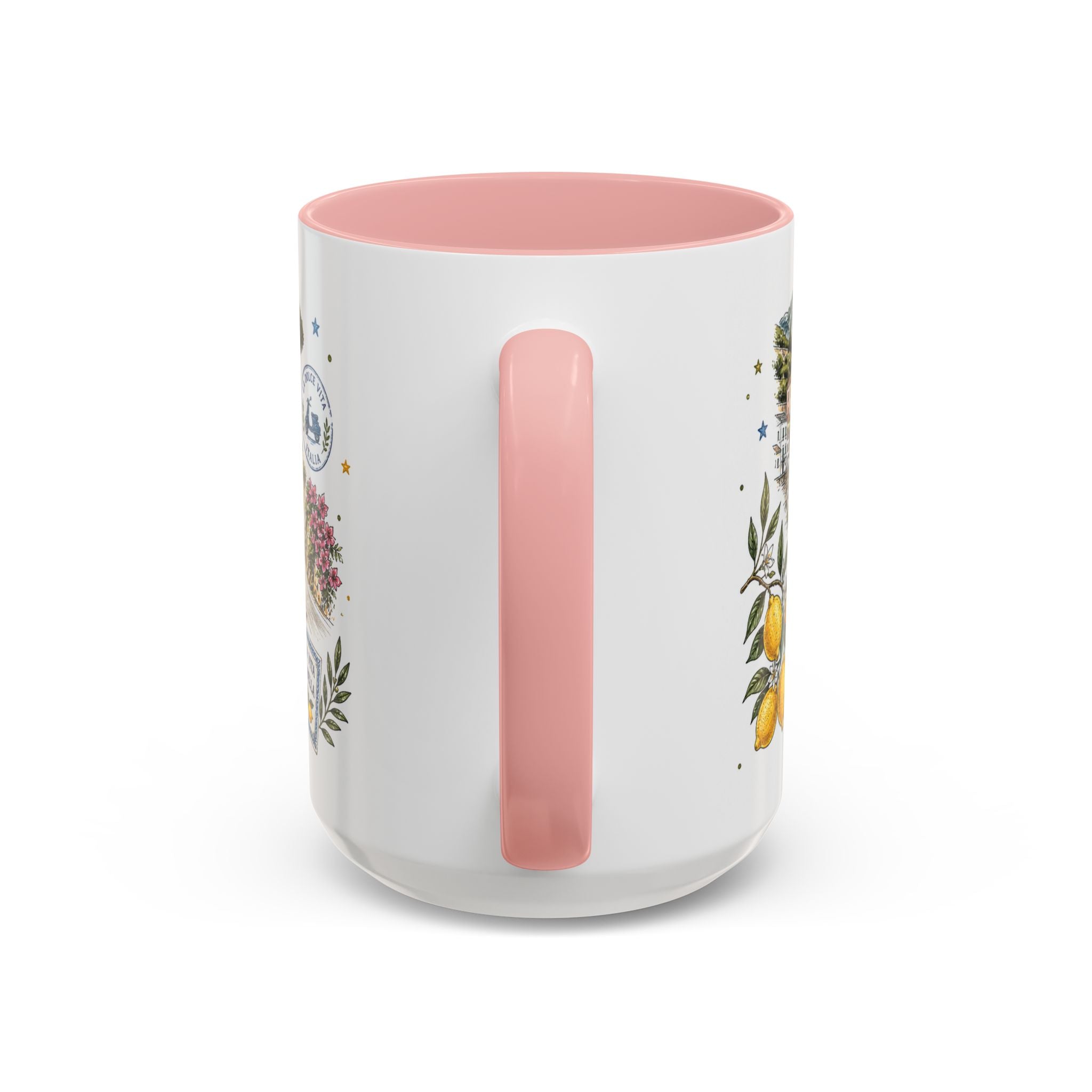 Amalfi Coast Coffee Mug | Travel Destination Souvenir Gift | Accent Color Ceramic 11oz 15oz