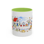Storybook Cottage Breakfast Mug | Hand Painted Fairy Tale Accent Coffee Mug