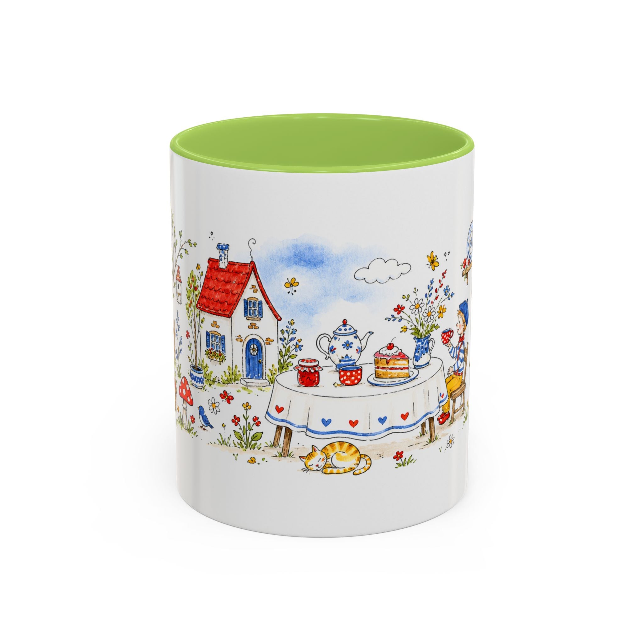 Storybook Cottage Breakfast Mug | Hand Painted Fairy Tale Accent Coffee Mug