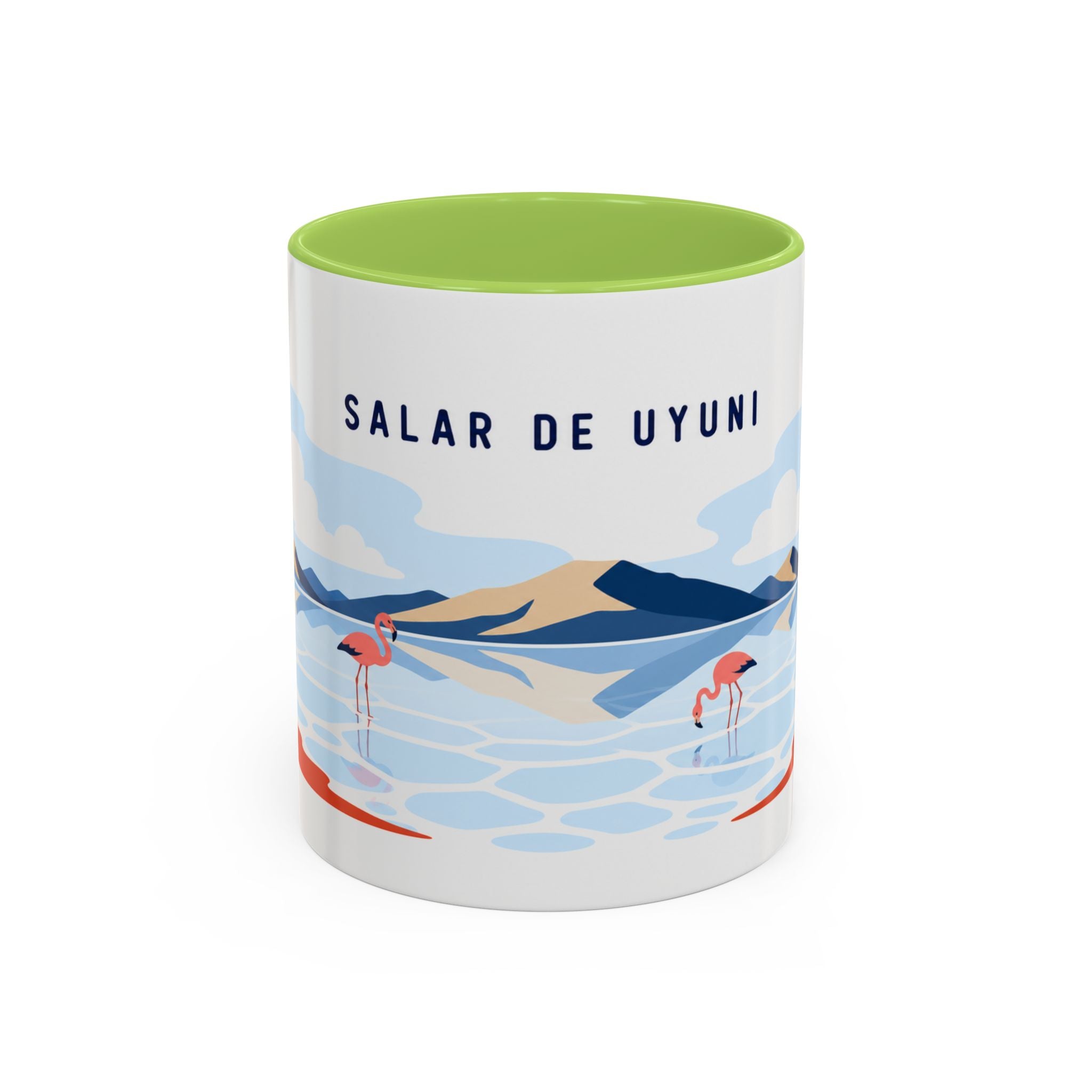 Salar de Uyuni Coffee Mug | Travel Destination Souvenir Gift | Accent Color Ceramic 11oz 15oz