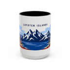 Lofoten Islands Coffee Mug | Travel Destination Souvenir Gift | Accent Color Ceramic 11oz 15oz
