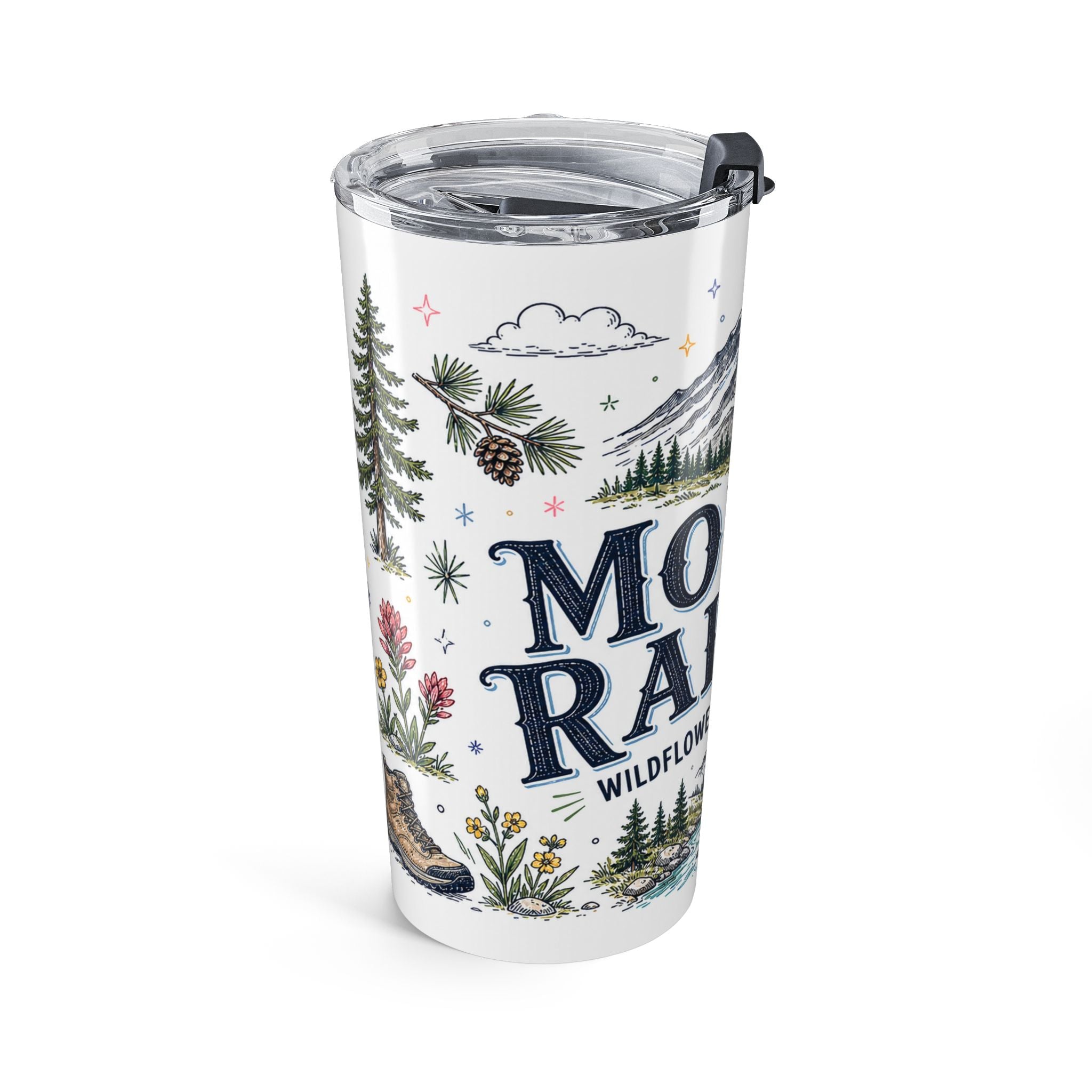 Mount Rainier National Park 20oz Tumbler | Washington Mountain Gift | Insulated Stainless Steel Travel Cup