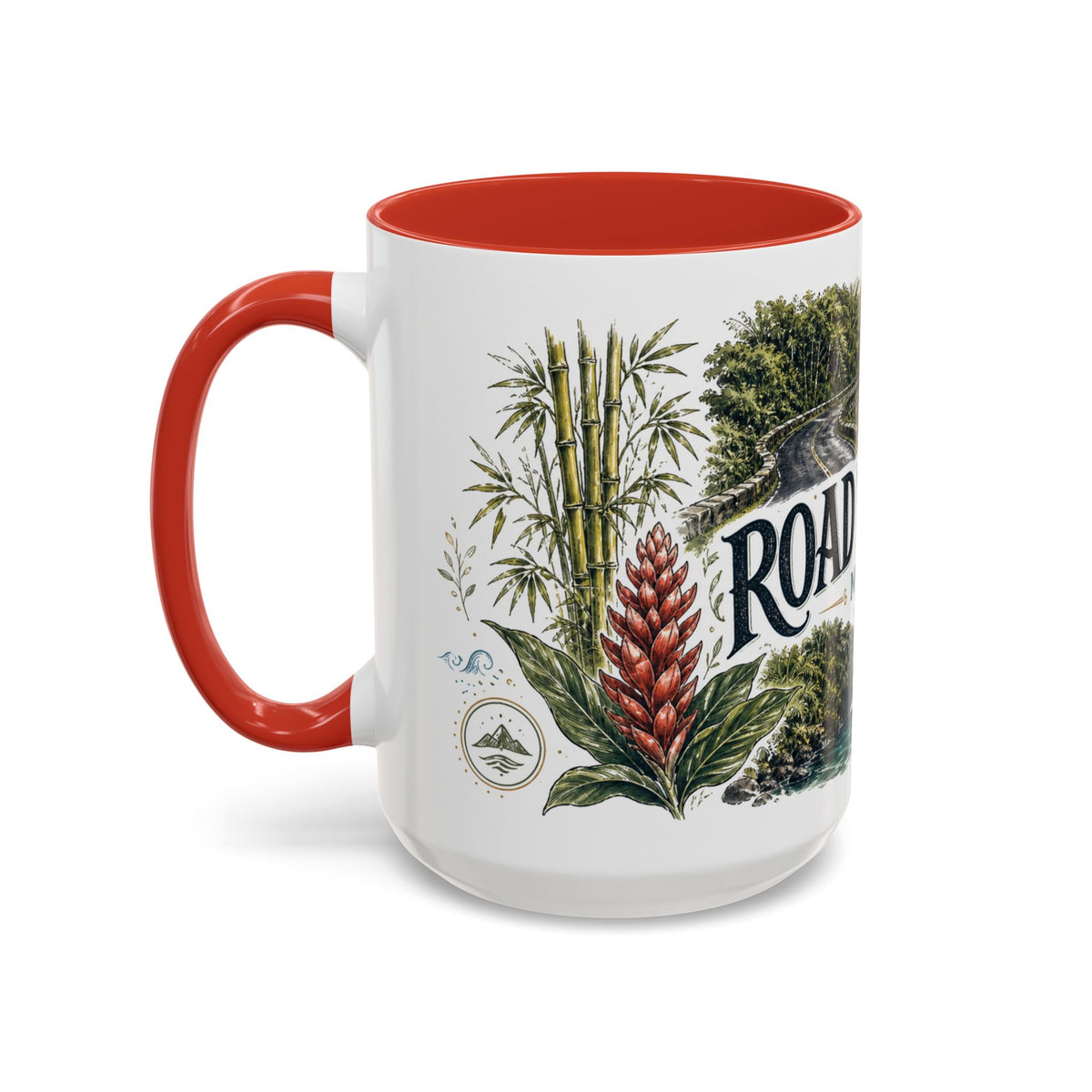 Road to Hana Mug, Maui Travel Souvenir, Bucket List Gift, Accent Ceramic Coffee Mug 11oz 15oz