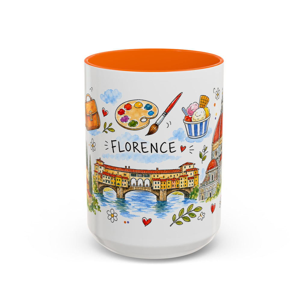 Florence Travel Mug | European City Souvenir Accent Coffee Mug | 11oz 15oz Ceramic Cup