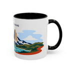 Torres del Paine Coffee Mug | Travel Destination Souvenir Gift | Accent Color Ceramic 11oz 15oz