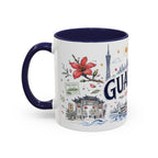Guangzhou Coffee Mug | China Souvenir Travel Gift | Accent Color Ceramic 11oz 15oz
