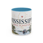 Mississippi State Map Mug | Moving Away, Homesick Gift | Botanical Accent Coffee Cup
