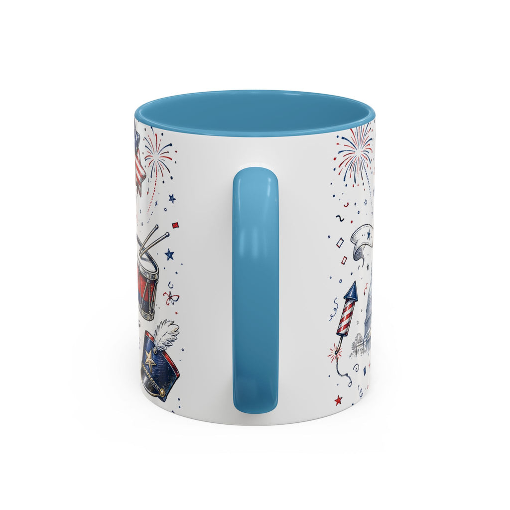 Stars and Stripes Forever Coffee Mug | Patriotic 4th of July Gift | Accent Color Ceramic 11oz 15oz