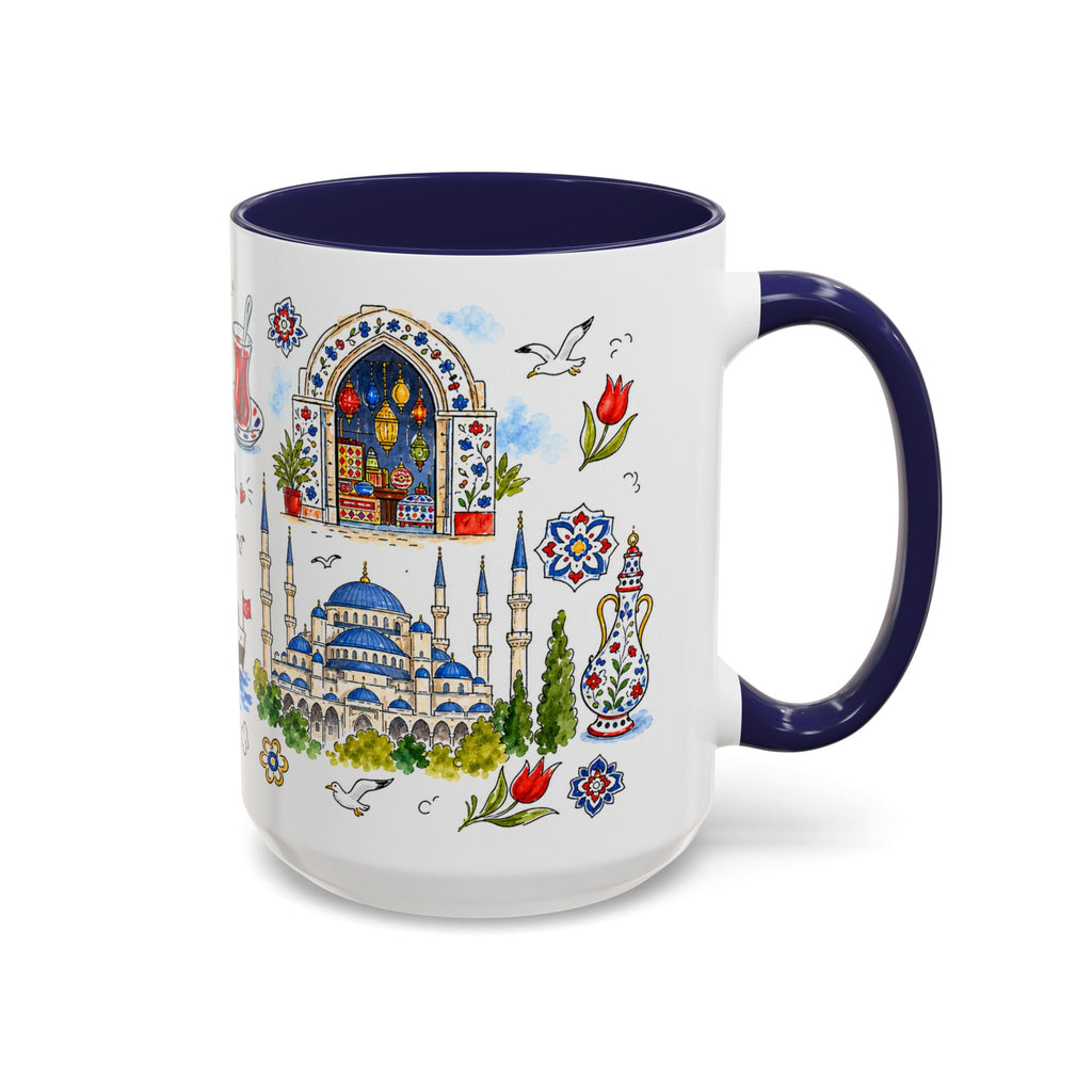 Istanbul Travel Mug | European City Souvenir Accent Coffee Mug | 11oz 15oz Ceramic Cup