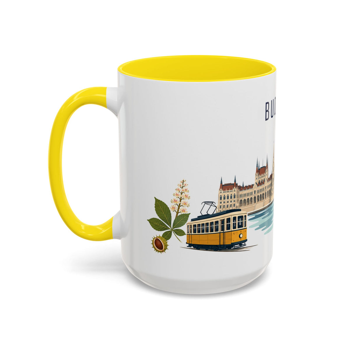 Budapest Coffee Mug | Hungary Travel Souvenir | Porcelain Decal City Gift | 11oz 15oz Accent Mug