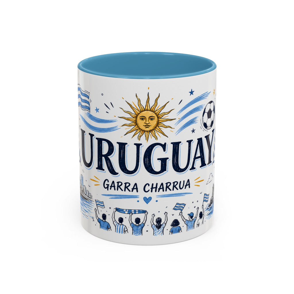 Uruguay Soccer Coffee Mug | World Cup Fan Gift | Accent Color Ceramic 11oz 15oz Match Day Cup