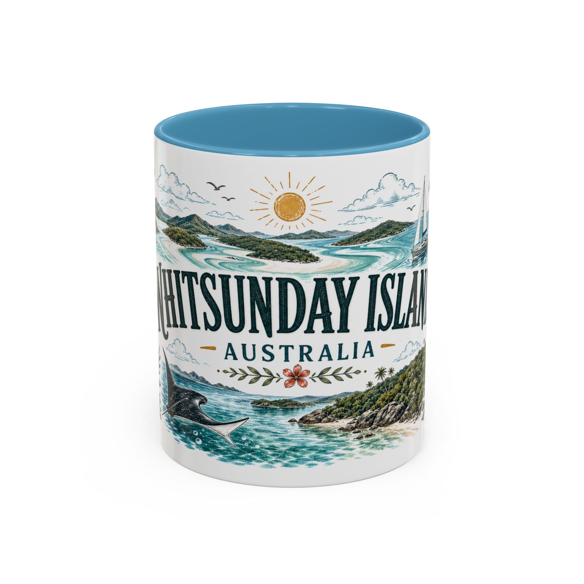 Whitsunday Islands Mug, Australia Travel Souvenir, Bucket List Gift, Accent Ceramic Coffee Mug 11oz 15oz