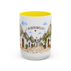Alberobello Illustrated Travel Mug | Italy Souvenir Accent Coffee Mug | 11oz 15oz Ceramic Cup