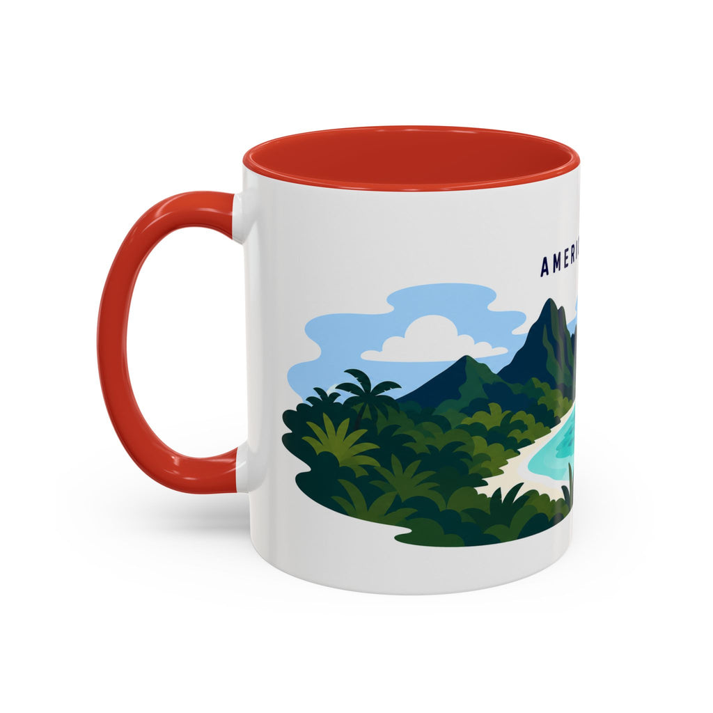 National Park of American Samoa Coffee Mug | Solid Color Block Park Souvenir | 11oz 15oz Accent Mug