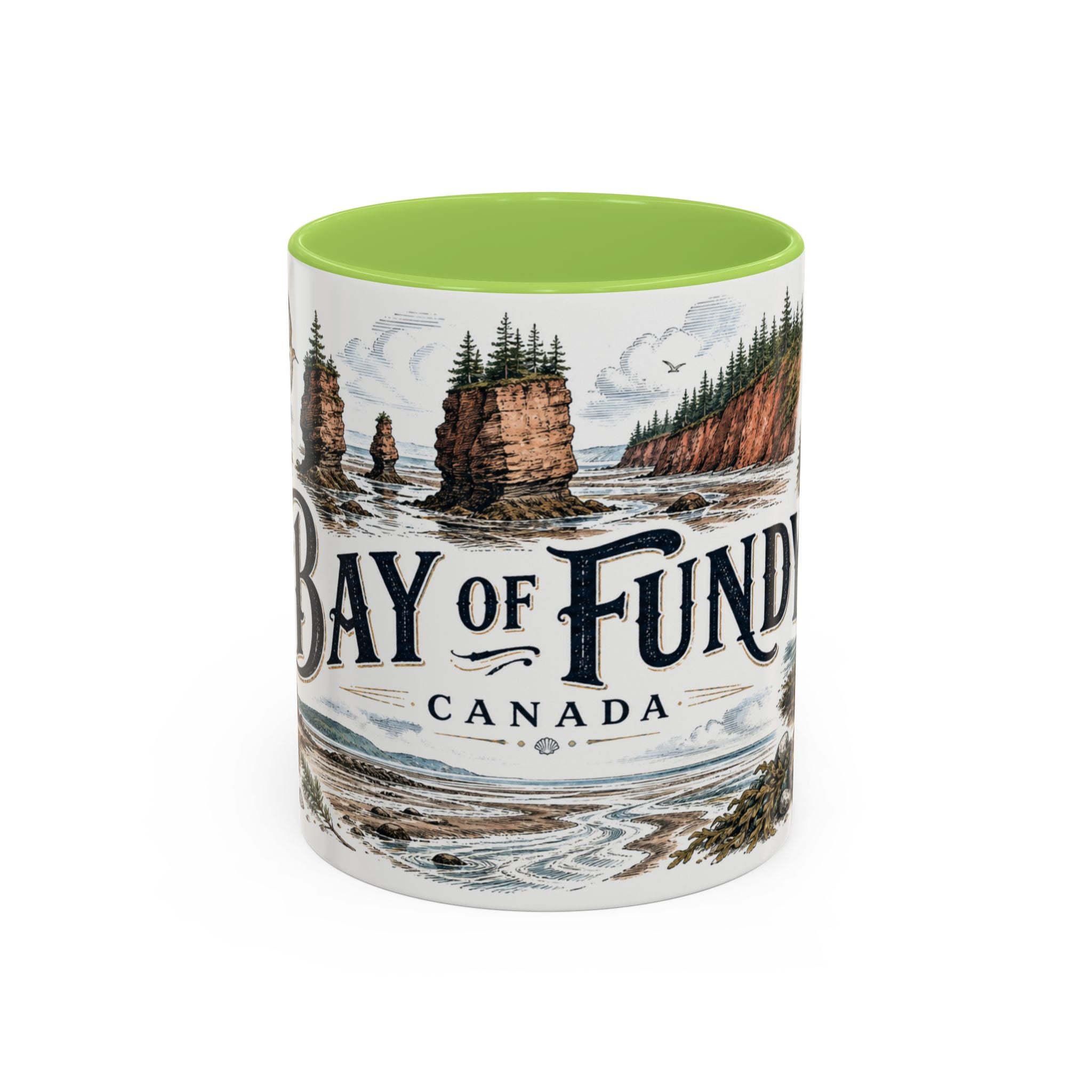 Bay of Fundy Mug, Canada Travel Souvenir, Bucket List Gift, Accent Ceramic Coffee Mug 11oz 15oz