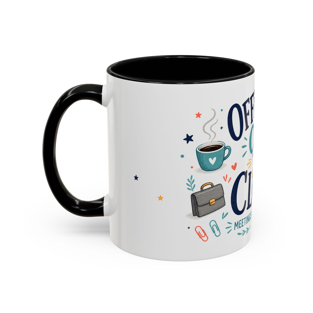 Officially Off The Clock Coffee Mug | Funny Retirement Gift | Accent Color Ceramic 11oz 15oz