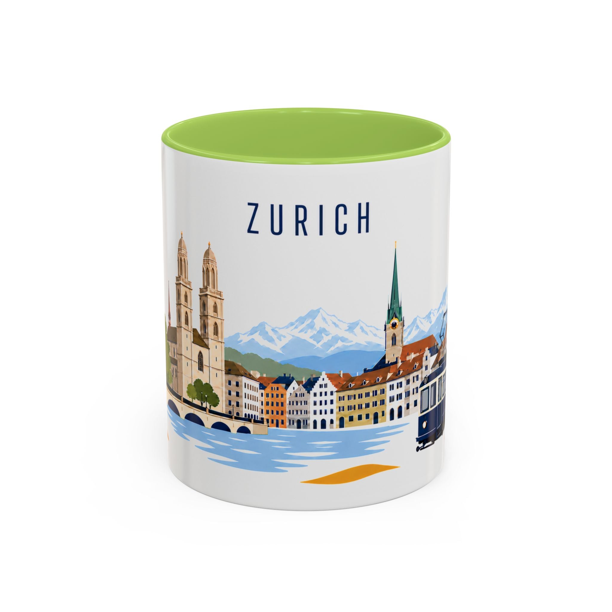 Zurich Coffee Mug | Switzerland Travel Souvenir | Porcelain Decal City Gift | 11oz 15oz Accent Mug