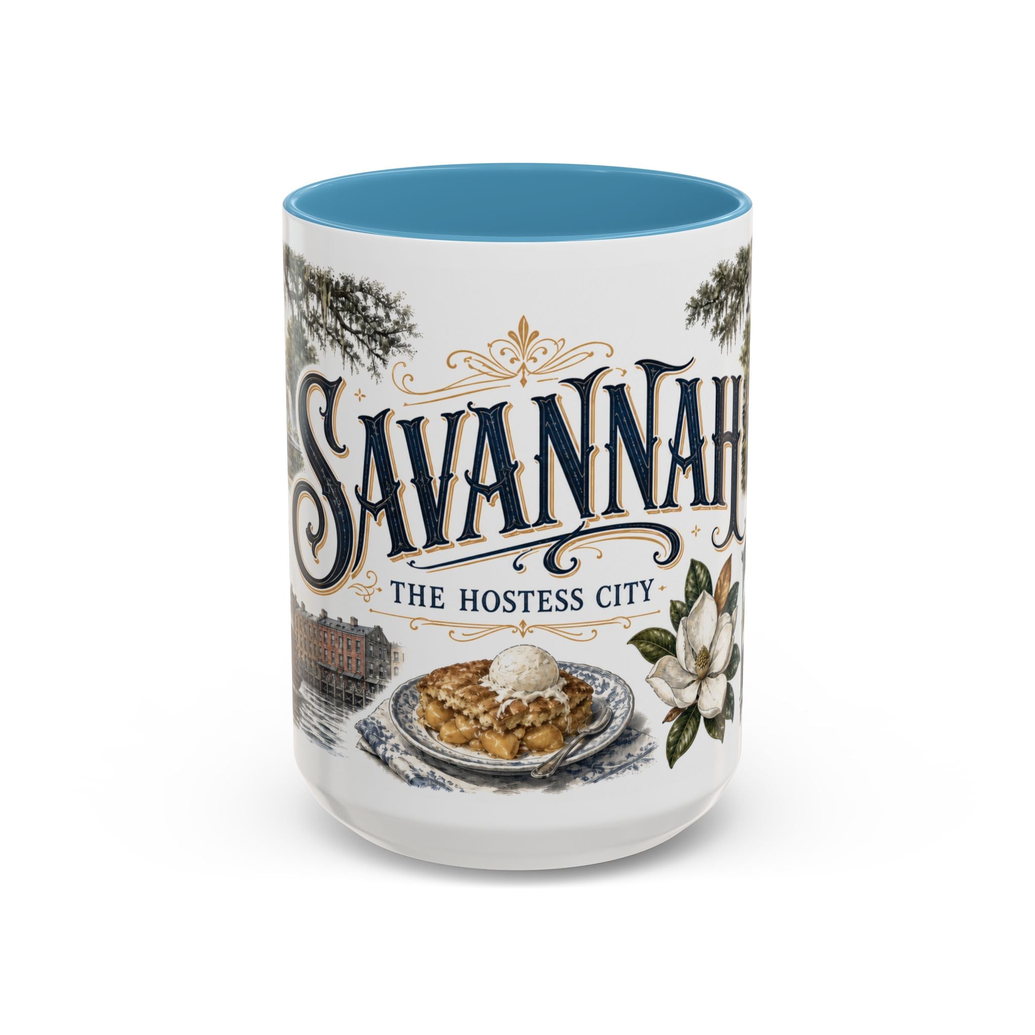 Savannah Coffee Mug | United States Travel Souvenir | Vintage Illustrated City Gift | 11 oz 15 oz Accent Mug