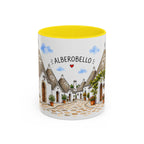 Alberobello Illustrated Travel Mug | Italy Souvenir Accent Coffee Mug | 11oz 15oz Ceramic Cup