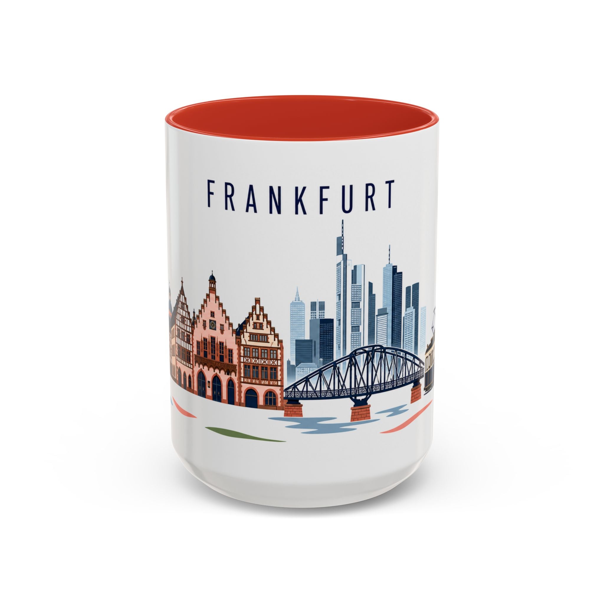Frankfurt Coffee Mug | Germany Travel Souvenir | Porcelain Decal City Gift | 11oz 15oz Accent Mug