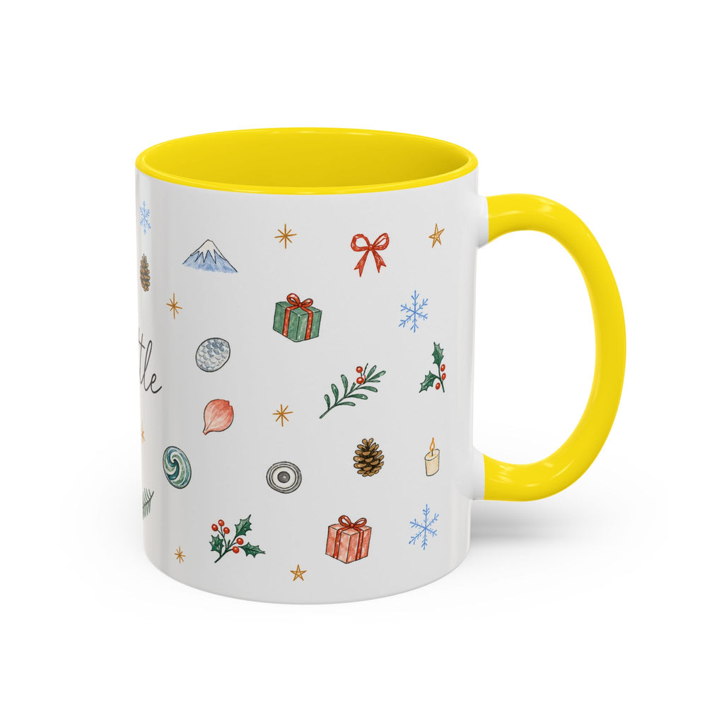 Seattle Christmas Mug | Watercolor Travel Souvenir | Holiday Gift | Accent Ceramic Coffee Cup 11oz 15oz