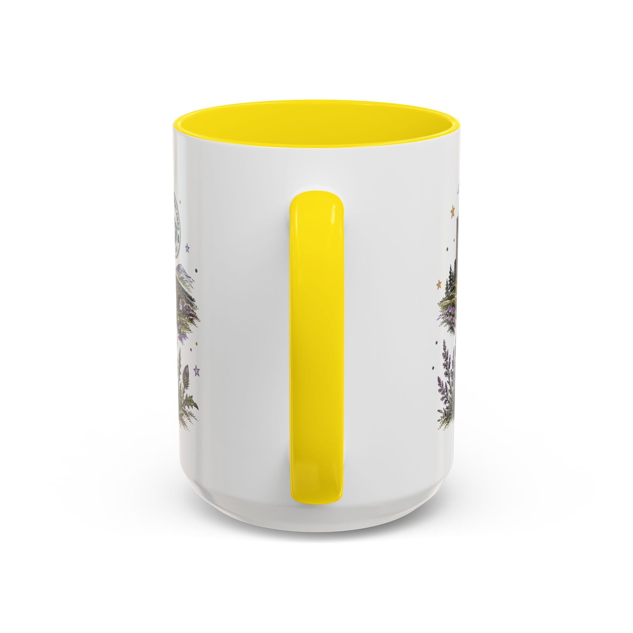 Scottish Highlands Coffee Mug | Travel Destination Souvenir Gift | Accent Color Ceramic 11oz 15oz