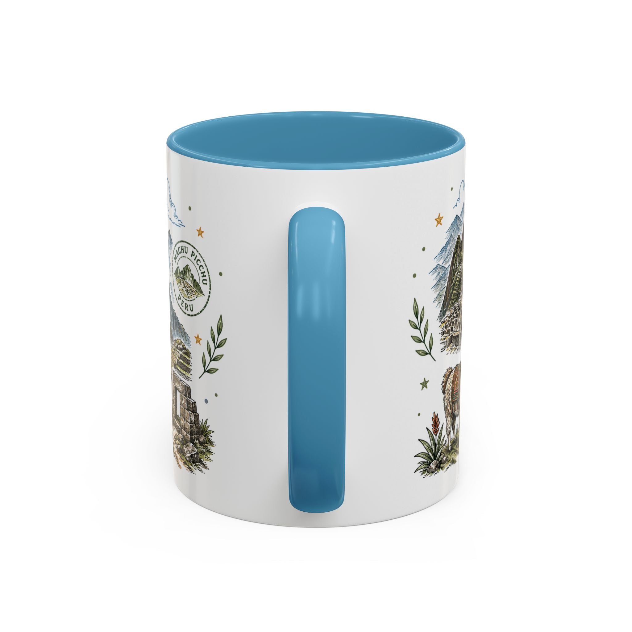 Machu Picchu Coffee Mug | Travel Destination Souvenir Gift | Accent Color Ceramic 11oz 15oz