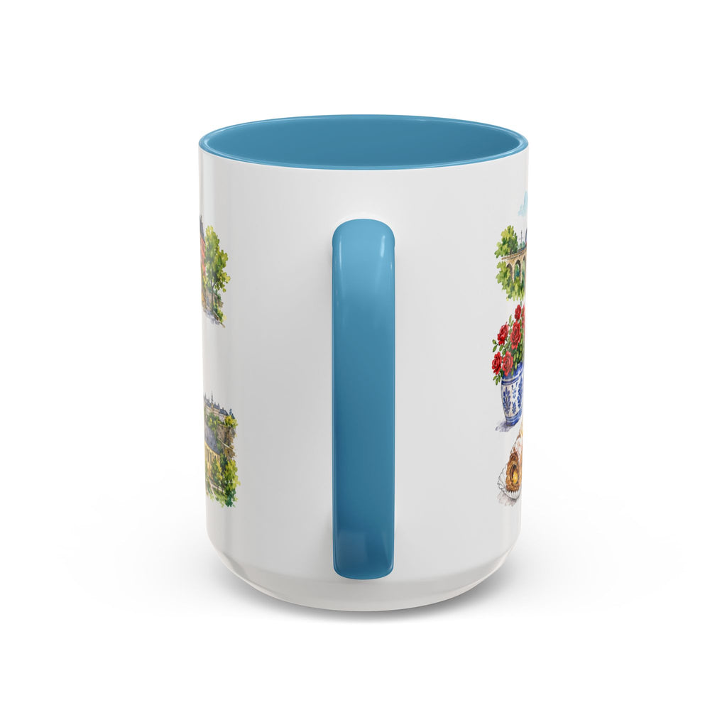 Luxembourg City Illustrated Travel Mug | City Souvenir Accent Coffee Mug | 11oz 15oz Ceramic Cup