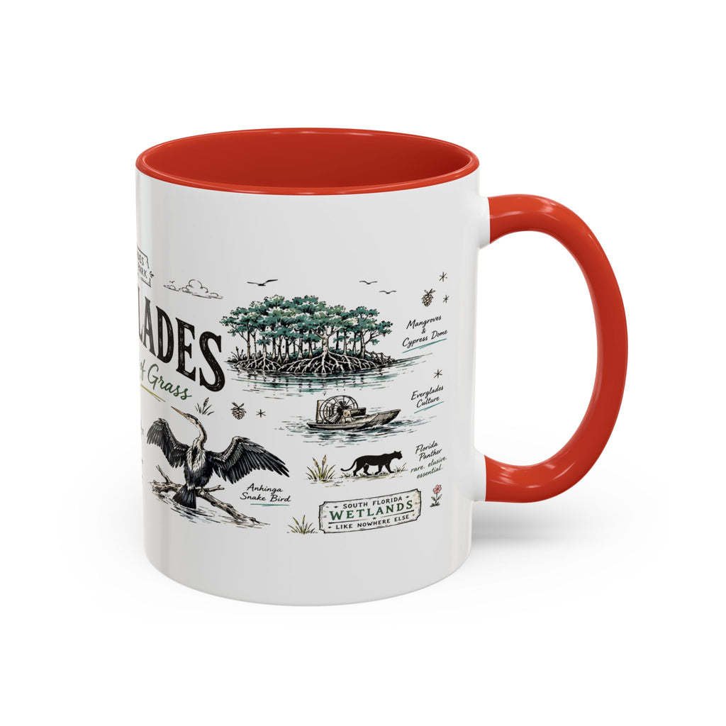 Everglades National Park Coffee Mug | Florida Wetlands Wildlife Kayak Gift | Accent Color Ceramic 11oz 15oz