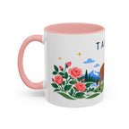 Taurus Zodiac Coffee Mug | Bull and Rose Design | Astrology Birthday Gift | 11 oz 15 oz Ceramic Accent Mug