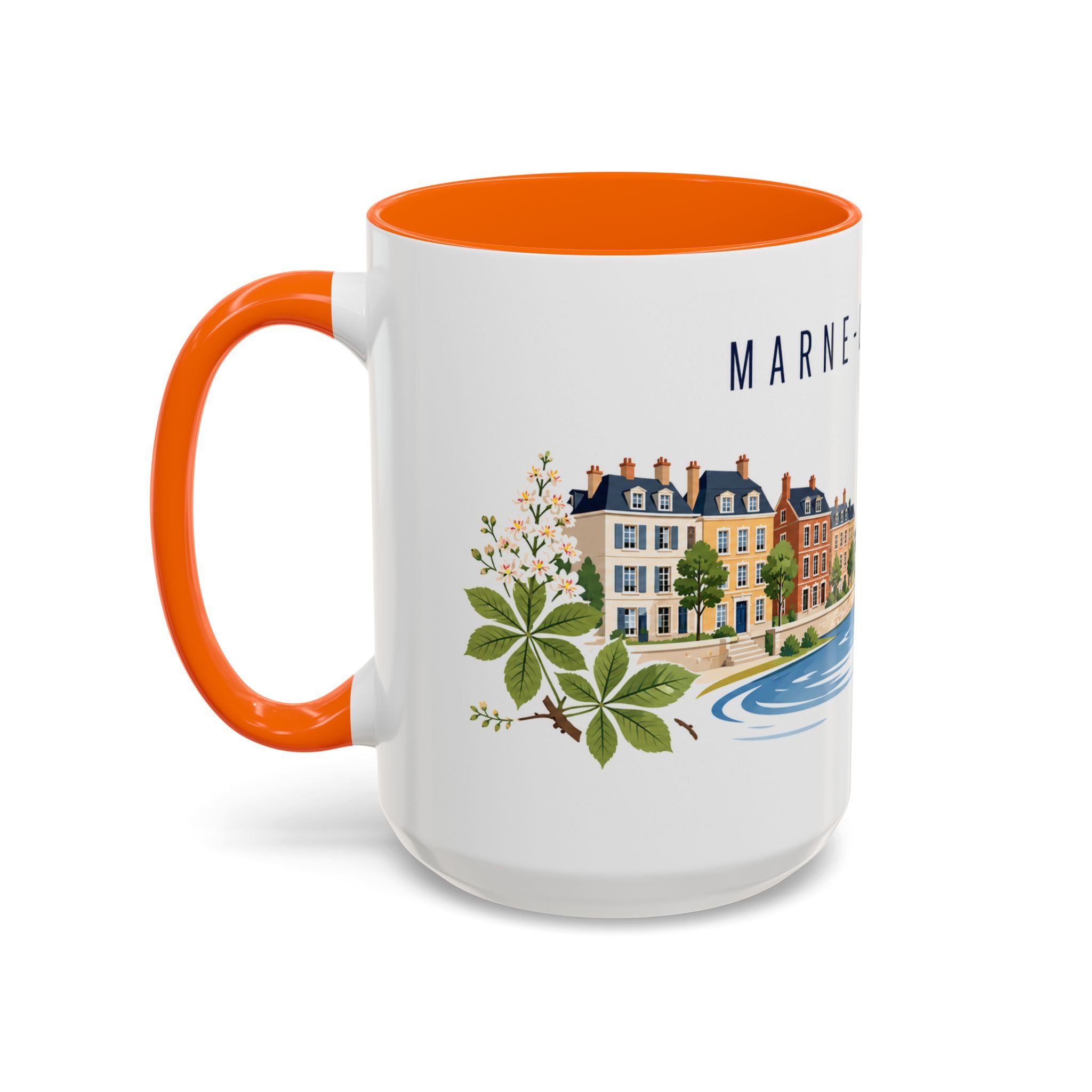Marne-La-Vallée Coffee Mug | France Travel Souvenir | Porcelain Decal City Gift | 11oz 15oz Accent Mug