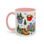 Denver Illustrated Travel Mug | City Souvenir Accent Coffee Mug | 11oz 15oz Ceramic Cup