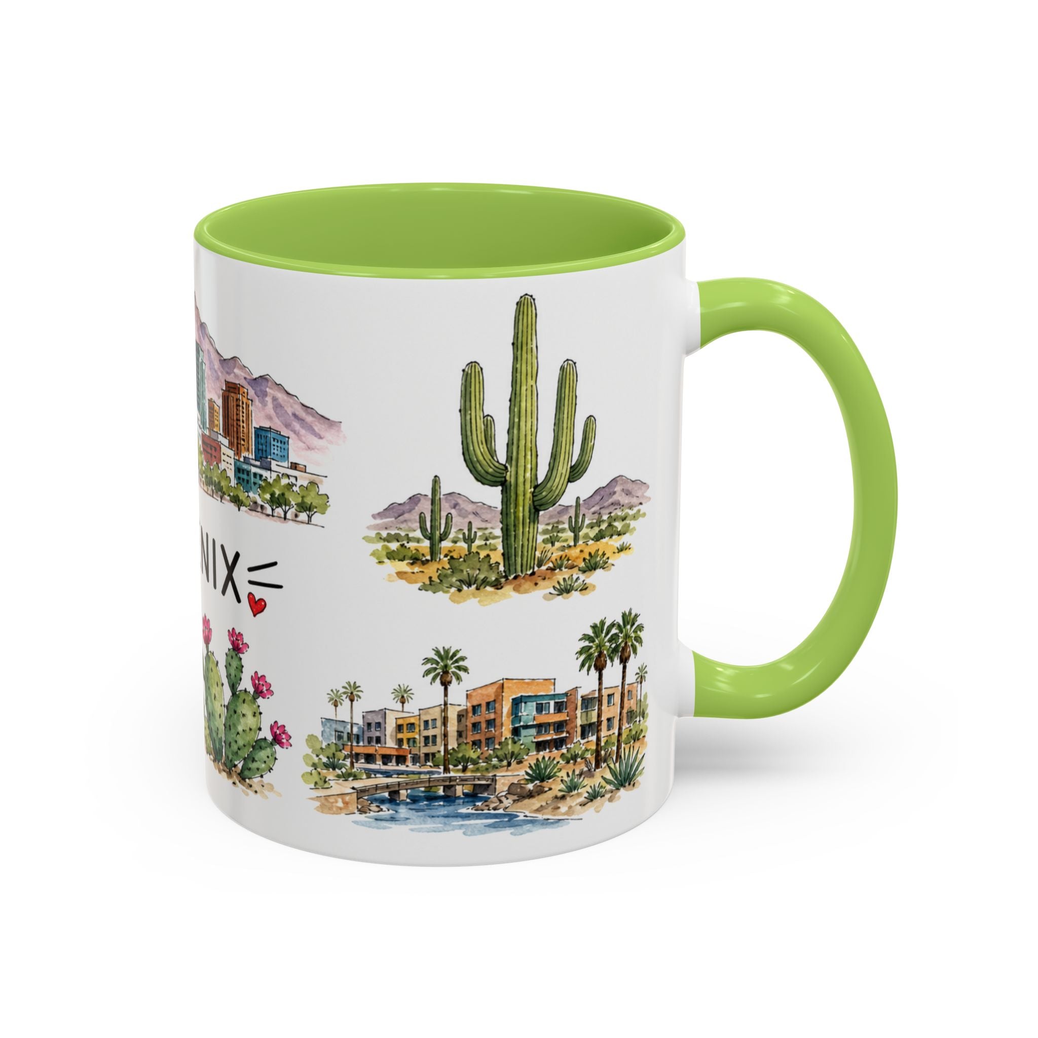 Phoenix Illustrated Travel Mug | City Souvenir Accent Coffee Mug | 11oz 15oz Ceramic Cup
