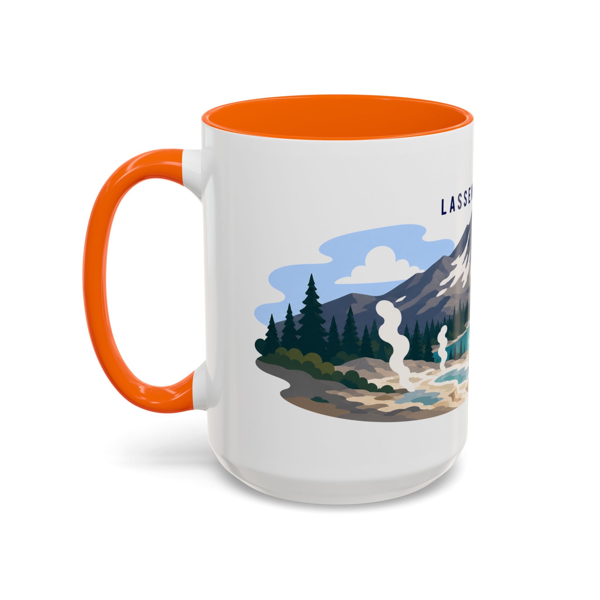 Lassen Volcanic National Park Coffee Mug | Solid Color Block Park Souvenir | 11oz 15oz Accent Mug