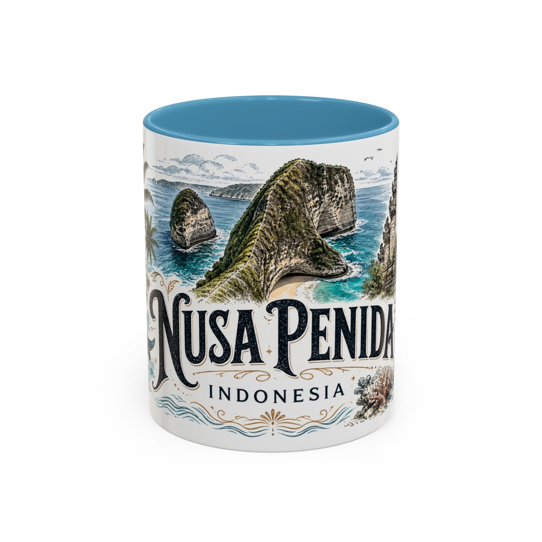 Nusa Penida Mug, Indonesia Travel Souvenir, Bucket List Gift, Accent Ceramic Coffee Mug 11oz 15oz